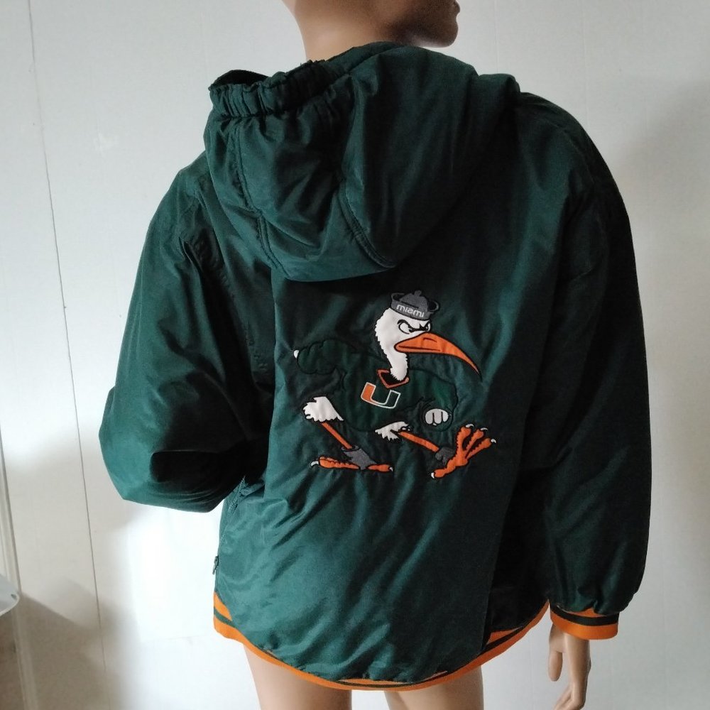 University of Miami Hurricanes Champs Size L Sports Coat Green Puffer UM *004 - Picture 9 of 16